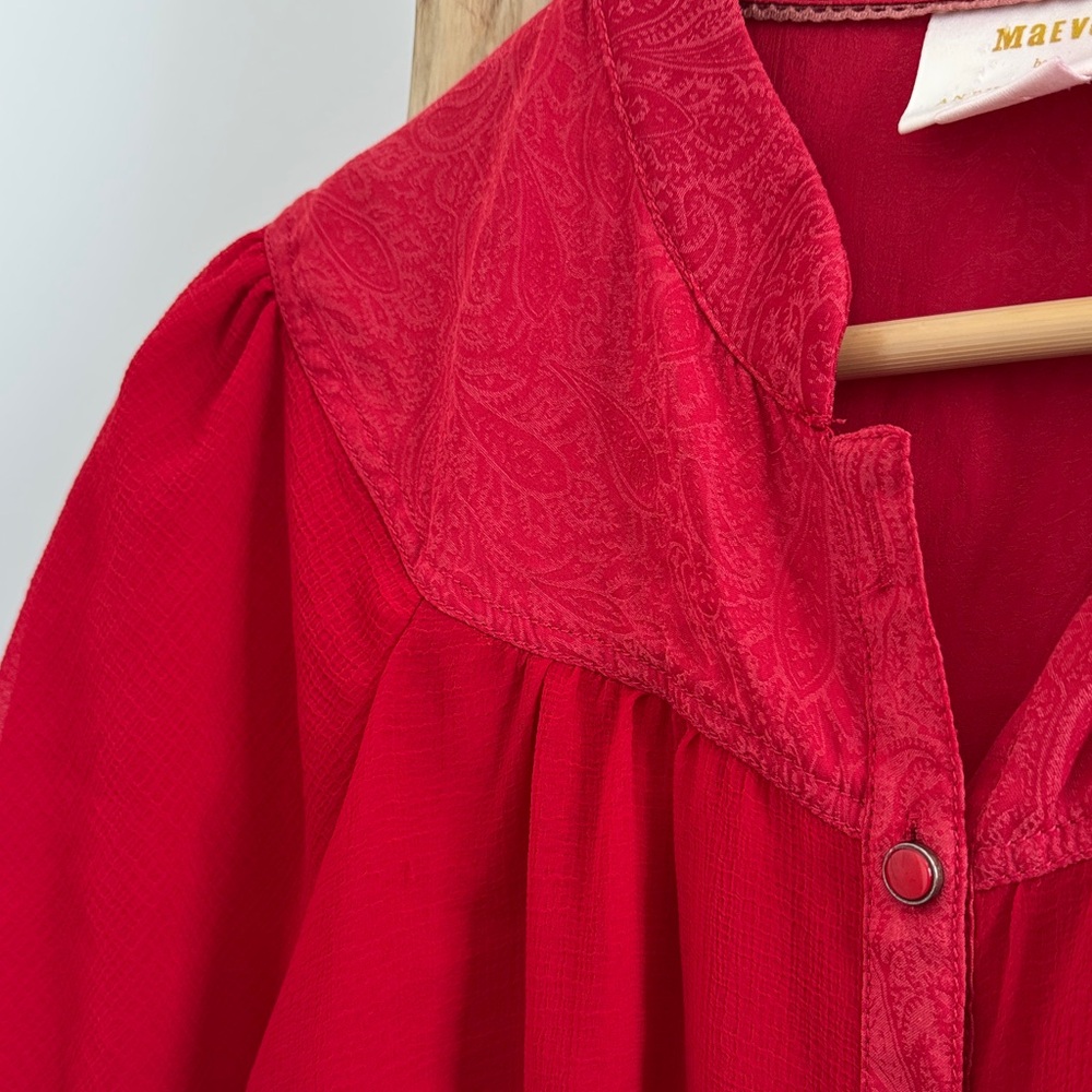 Maeve Anthropologie Red Blouse - Picture 2 of 6